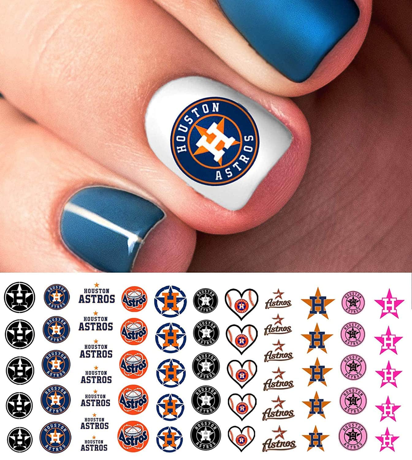 Houston Astros Baseball Nail Art Decals Moon Sugar Decals