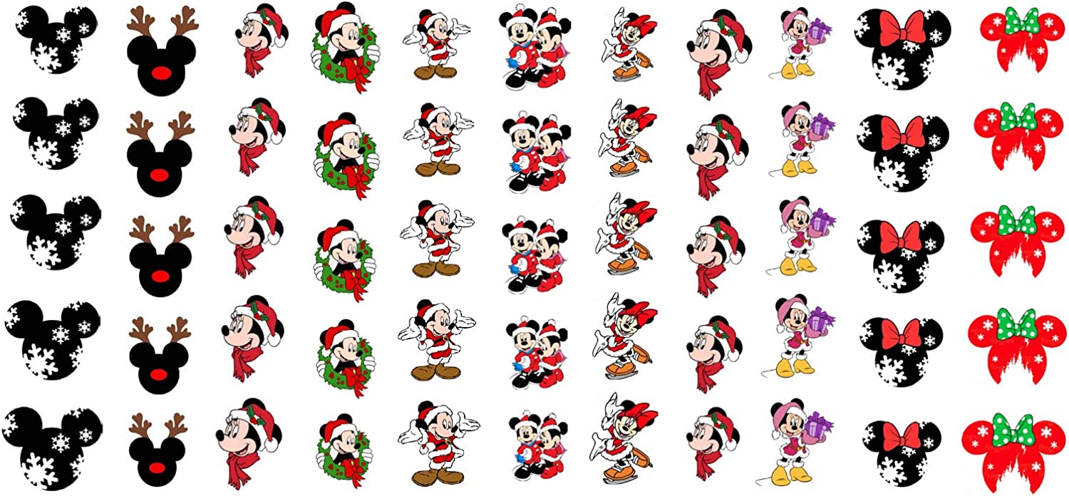  Mickey Mouse & Minne Mouse Christmas Nail Art Decals #1 - Salon  Quality! : Beauty & Personal Care