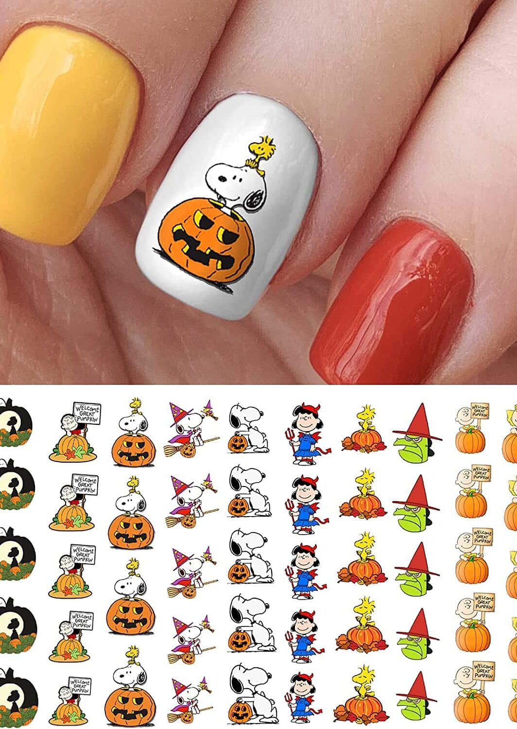 Snoopy nail art decals halloween