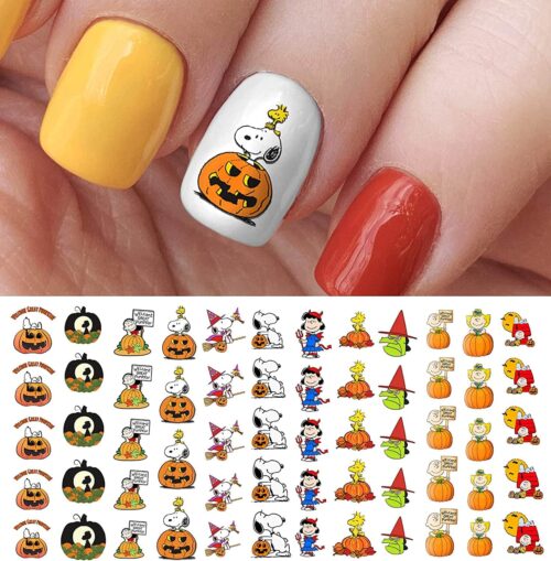 Snoopy nail art decals halloween