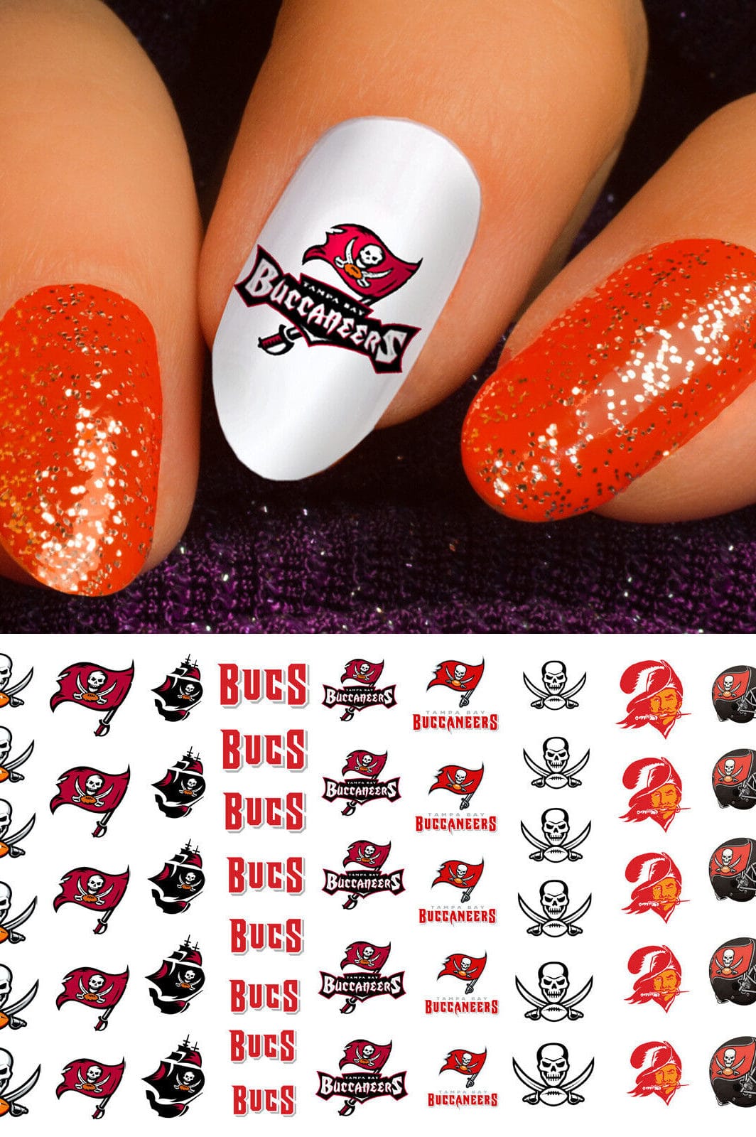 Tampa Bay Buccaneers Football Nails