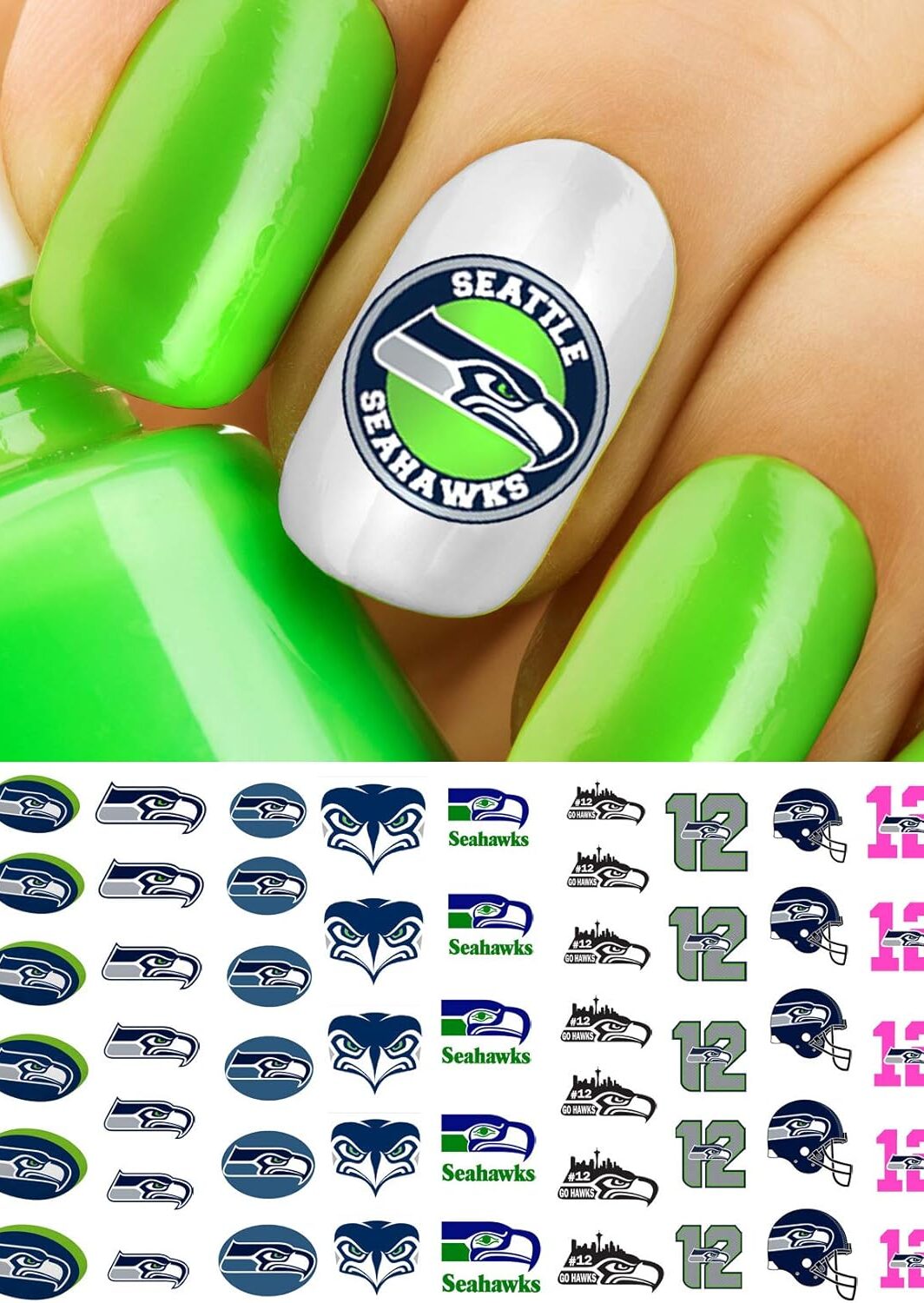 Seattle Seahawks nail decals