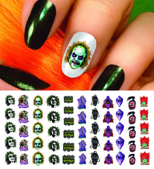 Beetle juice nail art