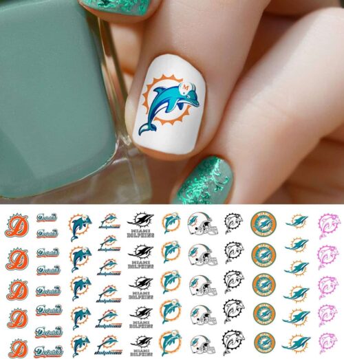 miami dolphins nail decals