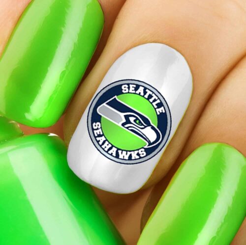 seahawks nail art